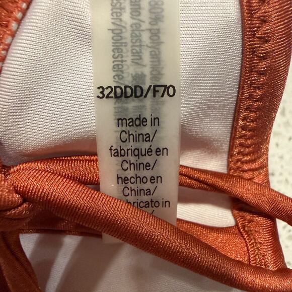 Victorias Secret Push Up Brown Copper Bikini Top Bra 32DDD Swim Sexy Vacation - Picture 4 of 5